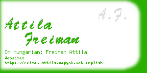 attila freiman business card